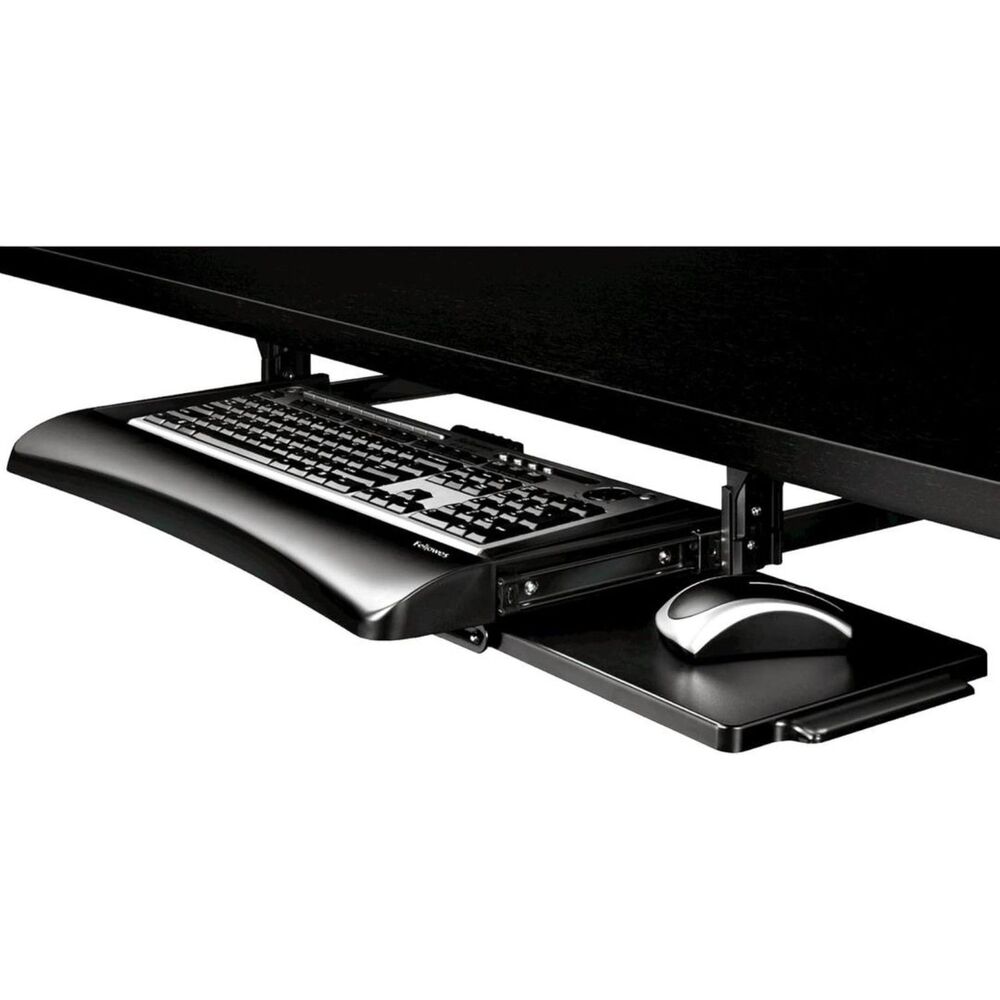 Fellowes 9140305 Underdesk Keyboard Drawer & Mouse Tray Adjustable Black/Silver